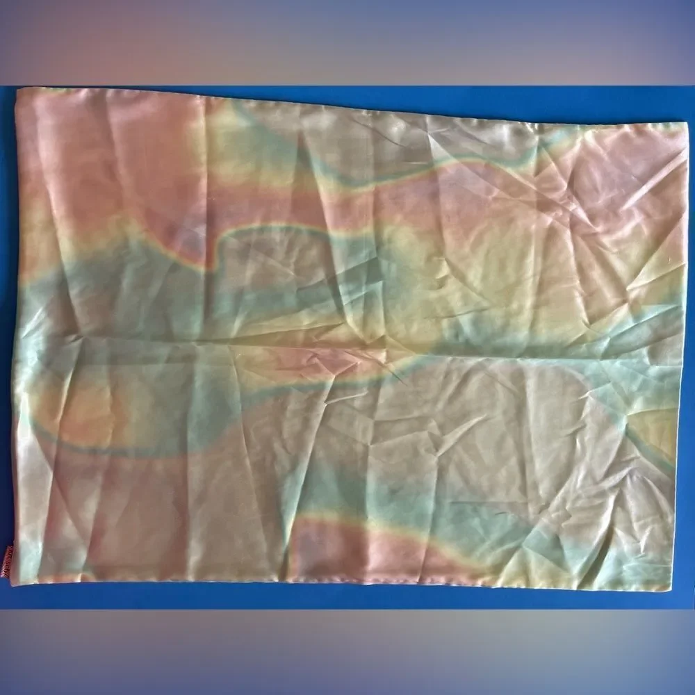 Pastel Tie Dye Satin Pillow Cases.